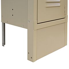 Lyon Pp5800-1 Closed Front Base For Lockers With Legs - 12" Wide, Color: Putty