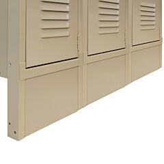 Lyon Pp5801-3 Closed Front Base For Lockers With Legs - 3 Pack - 15" Wide, Color: Putty