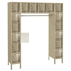 Lyon Pp5990Pc 16 Door Clearsight Locker Lockerack® System - Unassembled, Color: Putty