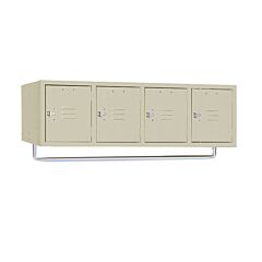 Lyon Pp5991Crsu 4 Door Metal Locker Lockerack® Horizontal Section - Assembled, Color: Putty