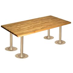 Lyon Ppada4220 Ada Locker Room Bench With Steel Pedestals 42" W, Color: Putty