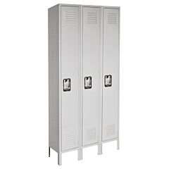 Lyon Ug50923Hsu Single Tier 18" W X 18" D X 78" H Antimicrobial Healthcare Locker 3 Wide- Assembled, Color: Monorail Gray