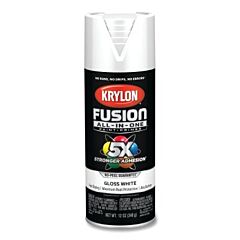 Krylon K02727007 Fusion All-In-One™ Paints + Primers, 12 Oz, Aerosol Can, Gloss White