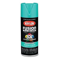 Krylon K02731007 Fusion All-In-One™ Paints + Primers, 12 Oz, Aerosol Can, Satin Beach Glass