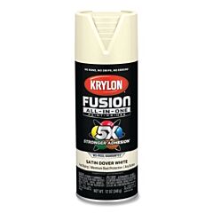 Krylon K02737007 Fusion All-In-One™ Paints + Primers, 12 Oz, Aerosol Can, Satin Dover White