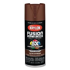 Krylon K02738007 Fusion All-In-One™ Paints + Primers, 12 Oz, Aerosol Can, Satin Espresso