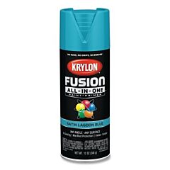 Krylon K02741007 Fusion All-In-One™ Paints + Primers, 12 Oz, Aerosol Can, Satin Lagoon Blue