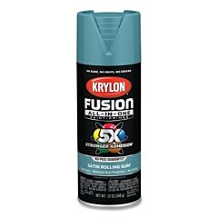 Krylon K02747007 Fusion All-In-One™ Paints + Primers, 12 Oz, Aerosol Can, Satin Rolling Surf