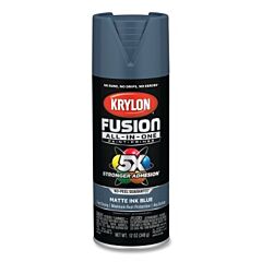 Krylon K02758007 Fusion All-In-One™ Paints + Primers, 12 Oz, Aerosol Can, Matte Ink Blue