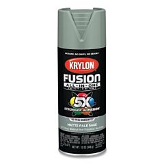 Krylon K02761007 Fusion All-In-One™ Paints + Primers, 12 Oz, Aerosol Can, Matte Pale Sage