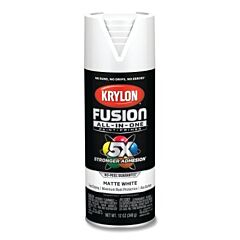 Krylon K02764007 Fusion All-In-One™ Paints + Primers, 12 Oz, Aerosol Can, Matte White