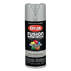 Krylon K02766007 Fusion All-In-One™ Paints + Primers, 12 Oz, Aerosol Can, Metallic Aluminum