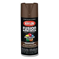 Krylon K02767007 Fusion All-In-One™ Paints + Primers, 12 Oz, Aerosol Can, Metallic Dark Copper