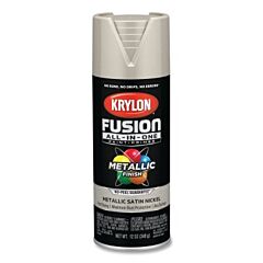 Krylon K02772007 Fusion All-In-One™ Paints + Primers, 12 Oz, Aerosol Can, Metallic Satin Nickel