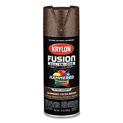 Krylon K02785007 Fusion All-In-One™ Paints + Primers, 12 Oz, Aerosol Can, Hammered Cocoa Brown
