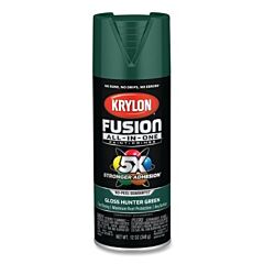 Krylon K02789007 Fusion All-In-One™ Paints + Primers, 12 Oz, Aerosol Can, Gloss Hunter Green