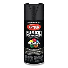 Krylon K02790007 Fusion All-In-One™ Paints + Primers, 12 Oz, Aerosol Can, Metallic Black Stainless Steel