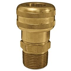 Dixon Valve Dc2103 Air Chief Industrial Semi-Auto Coupler, Pipe Thread, 1/4 In Body Size, 3/8 In (Npt) M, Brass