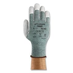 Activarmr 70-765-10 70-765 Cut-Resistant Gloves With Leather Palm, Size 10, Mint/Leather