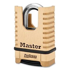 Master Lock 1177 Proseries® Resettable Combination Padlock, 3/8 In Dia X 15/16 In W X 1-1/16 In H Shackle, Shrouded Brass, Boxed