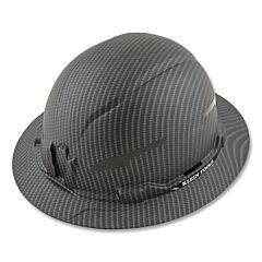 Klein Tools 60345 Premium Karbn Pattern Full Brim Hard Hat, Ratchet W/Pivot Suspension, Non-Vented, Gray
