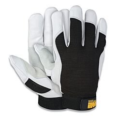 Wells Lamont Y1919Xl Premium Goatskin Leather Palm Gloves, X-Large, White/Black