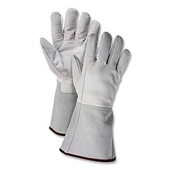 Wells Lamont Y2022S Goatskin Welder Gloves W/Cut Resistant Liner, Small, White, Gauntlet Cuff, A2
