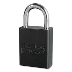 American Lock A1105Kablk-22487 Anodized Aluminum Safety Padlock, 1/4 In Dia, 1 In L, 25/32 In W, Black, Keyed Alike, Keyed - 22487