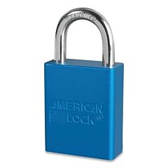 American Lock A1105Kablu-34588 Anodized Aluminum Safety Padlock, 1/4 In Dia, 1 In L, 25/32 In W, Blue, Keyed Alike, Keyed - 34588