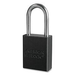 American Lock A1106Kablk-38484 Anodized Aluminum Safety Padlock, 1/4 In Dia, 1-1/2 In L, 25/32 In W, Black, Keyed Alike, Key - 38484