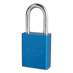 American Lock A1106Kablu-22338 Anodized Aluminum Safety Padlock, 1/4 In Dia, 1-1/2 In L, 25/32 In W, Blue, Keyed Alike, Key - 22338