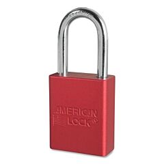 American Lock A1106Kamkred-M411 Anodized Aluminum Safety Padlock, 1/4 In Dia, 1-1/2 In L, 25/32 In W, Red, Keyed Alike, Master Keyed - M411