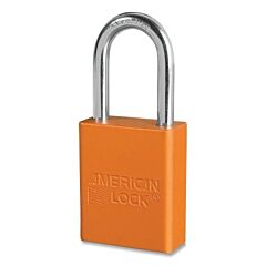 American Lock A1106Kaorj-27386 Anodized Aluminum Safety Padlock, 1/4 In Dia, 1-1/2 In L, 25/32 In W, Orange, Keyed Alike, Keyed - 27386