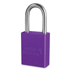 American Lock A1106Nrprp Anodized Aluminum Safety Padlock, 1/4 In Dia, 1-1/2 In L, 25/32 In W, Purple, Key Retain