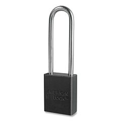 American Lock A1107Kablk-23754 Anodized Aluminum Safety Padlock, 1/4 In Dia, 3 In L, 25/32 In W, Black, Keyed Alike, Keyed - 23754