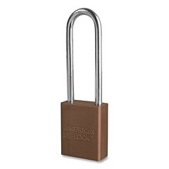 American Lock A1107Kabrn-22358 Anodized Aluminum Safety Padlock, 1/4 In Dia, 3 In L, 25/32 In W, Brown, Keyed Alike, Keyed - 22358