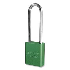 American Lock A1107Kagrn-46757 Anodized Aluminum Safety Padlock, 1/4 In Dia, 3 In L, 25/32 In W, Green, Keyed Alike, Keyed - 46757