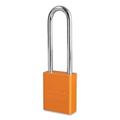 American Lock A1107Orj Anodized Aluminum Safety Padlock, 1/4 In Dia, 3 In L, 25/32 In W, Orange, Keyed Different