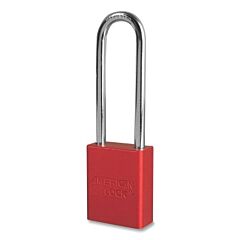 American Lock A1107Kared-32588 Anodized Aluminum Safety Padlock, 1/4 In Dia, 3 In L, 25/32 In W, Red, Keyed Alike, Keyed - 32588