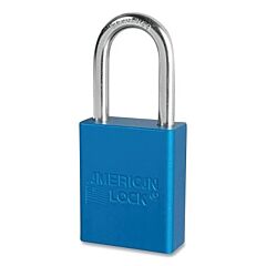 American Lock A1166Blu Anodized Aluminum Safety Padlock, 1/4 In Dia, 1-1/2 In L, 25/32 In W, Blue, Keyed Different
