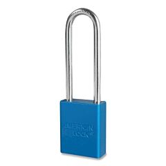 American Lock A1167Blu Anodized Aluminum Safety Padlock, 1/4 In Dia, 3 In L, 1/4 In W, Blue, Keyed Different