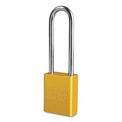 American Lock A1167Ylw Anodized Aluminum Safety Padlock, 1/4 In Dia, 3 In L, 1/4 In W, Yellow, Keyed Different
