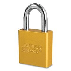American Lock A1205Kaylw-33838 Solid Aluminum Padlock, 5/16 In Dia, 1-1/8 In L, 3/4 In W, Yellow, Keyed Alike, Keyed - 33838