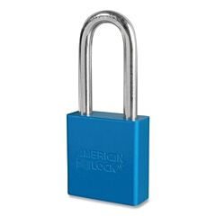 American Lock A1206Kablu-22763 Solid Aluminum Padlock, 5/16 In Dia, 2 In L, 3/4 In W, Blue, Keyed Alike, Keyed - 22763
