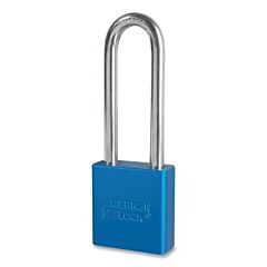 American Lock A1207Kablu-33274 Solid Aluminum Padlock, 5/16 In Dia, 3 In L, 5/16 In W, Blue, Keyed Alike, Keyed - 33274