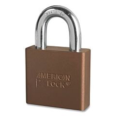 American Lock A1305Brn Solid Aluminum Padlock, 3/8 In Dia, 2 In L, 3/4 In W, Brown, Keyed Different