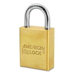 American Lock A40Ka-36425 Solid Brass Padlock, 1/4 In Dia, 1 In L, 3/4 In W, Keyed Alike, Keyed - 36425