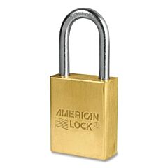 American Lock A41Ka-27673 Solid Brass Padlock, 1/4 In Dia, 1-1/2 In L, 3/4 In W, Keyed Alike, Keyed - 27673