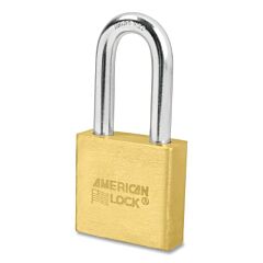 American Lock A5571 Solid Brass Padlock, 3/8 In Dia, 2 In L, 3/4 In W, Keyed Different