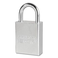 American Lock A6100 Solid Steel Padlock, 1/4 In Dia, 1 In L, 3/4 In W, Silver, Keyed Different